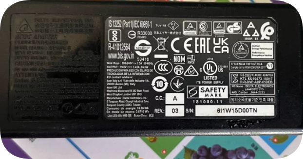 *Brand NEW*Delta ADP-65DEB Power Adapter 19.0V 3.42A 65W for Acer Laptops DC Round Connector Power Supply
